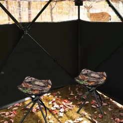 Tangkula 2 Pack Hunting Stool, Heavy-Duty 4 Legged Stool with Camouflage Pattern