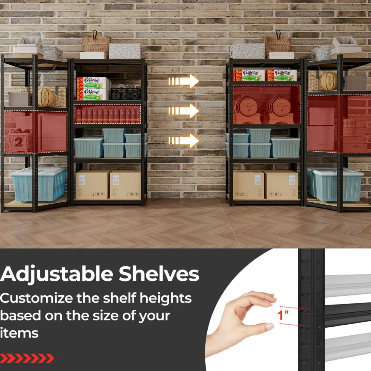 Tangkula 2 Pack Metal Storage Shelves Load 3600LBS, 71" H Heavy Duty Adjustable Garage Storage Utility Racks