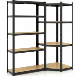 Tangkula 2 Pack Metal Storage Shelves Load 3600LBS, 71