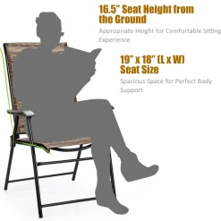 Tangkula 4 Pcs Outdoor Patio Chair, Space Saving Stackable Portable Steel Frame Lawn Poolside Backyard