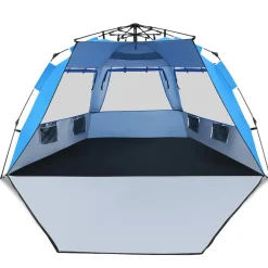 Tangkula 3-4 Person Easy Pop Up Beach Tent, UPF 50+ Portable Sun Shelter