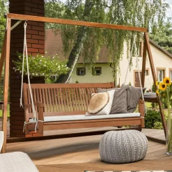 Tangkula 2 Person Hanging Porch Swing with Chains, High Back, Cozy Armrests, Heavy Duty 800Lbs