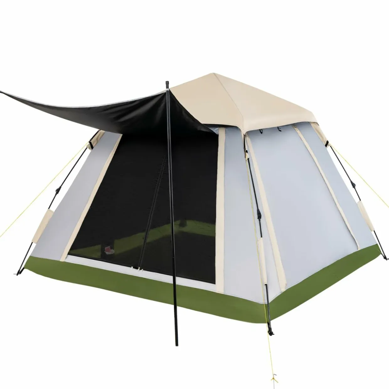 Tangkula 2-4 Person Pop Up Camping Tent, Portable Backpacking Tent with Removable Rainfly, 4 Mesh Walls, 2 Zippered Doors, Carrying Bag