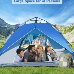 Tangkula 4 Person Pop up Camping Tent
