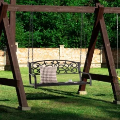Tangkula 2 Person Porch Swing, Hanging Patio Swing Bench with Chains