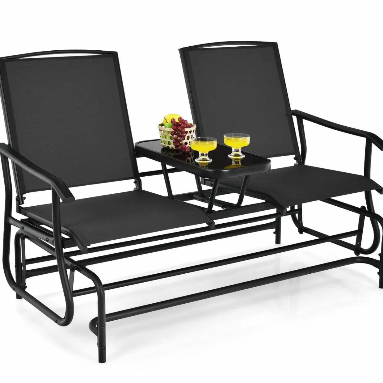 Tangkula 2 Person Swing Glider Chair, Patio Rocking Loveseat