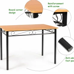 Tangkula 5 Piece Dining Table Set Vintage Wood Top Padded Seat Dining Table and Chairs Set