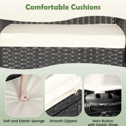 Tangkula 5 Piece Outdoor Wicker Sofa Set