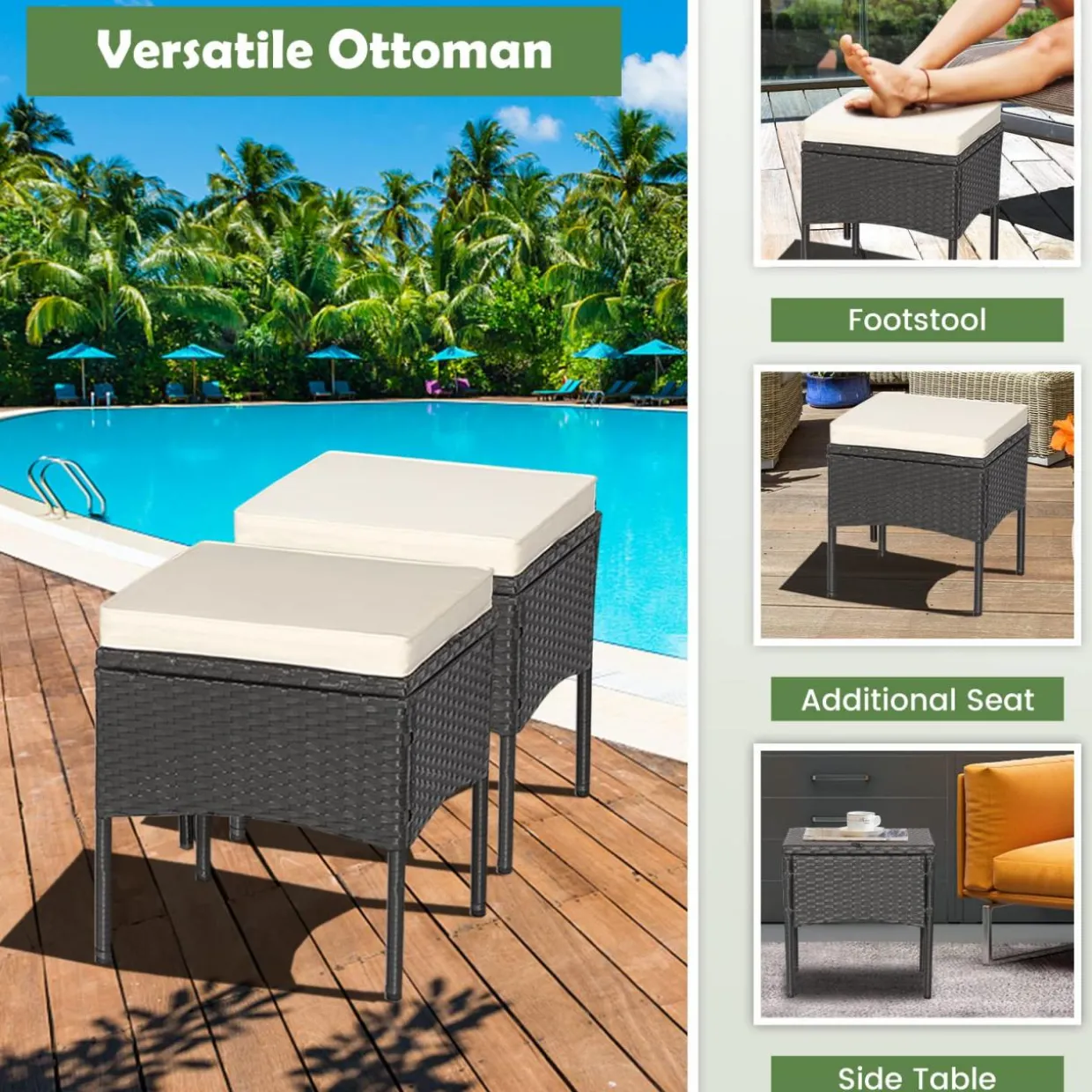 Tangkula 5 Piece Outdoor Wicker Sofa Set