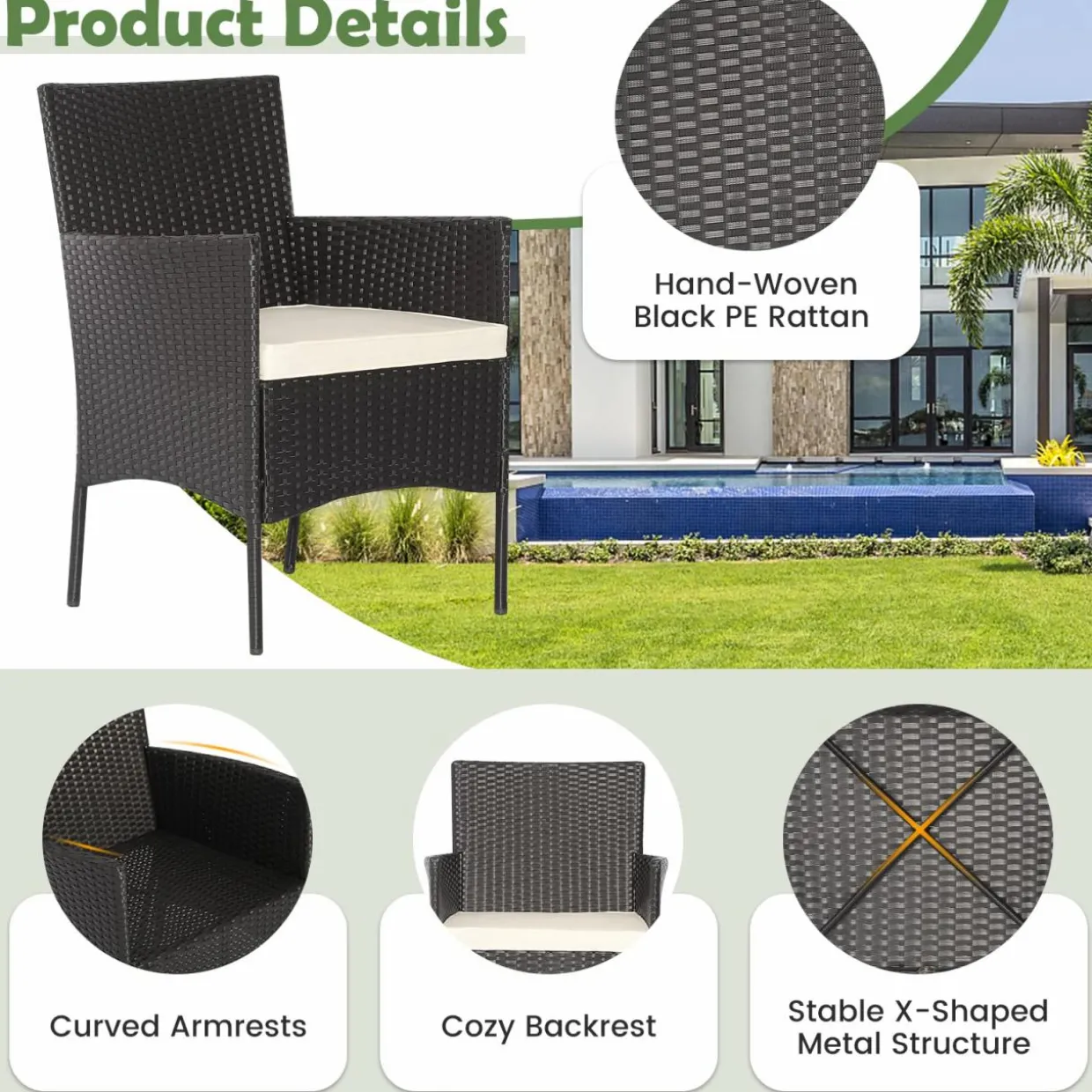 Tangkula 5 Piece Outdoor Wicker Sofa Set