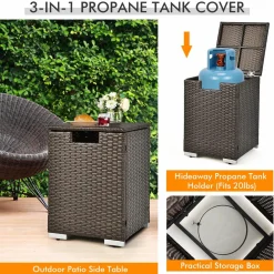 Tangkula 8 Piece Outdoor Wicker Sofa Set, Patio Rattan Conversation Set