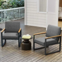 Tangkula 4/8 Piece Patio Aluminum Furniture Set(Gray)