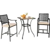 Tangkula 3 Piece Patio Bar Bistro Set, Outdoor Bar Height Stool & Table