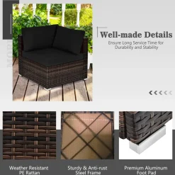 Tangkula 7 Piece Patio Furniture Set with Fire Pit Table, 30 Inches 50,000 BTU Propane Fire Pit Table