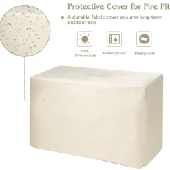 Tangkula 7 Piece Patio Furniture Set with Fire Pit Table, Includes 42 Inches 60,000 BTU Propane Rectangle Fire Pit Table