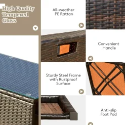 Tangkula 8 Piece Patio Furniture Set for 6 with Waterpfoor Cover