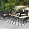 Tangkula 8 Piece Wicker Sofa Set, Patiojoy Outdoor Rattan Sofa Set, Patio Wicker Conversation Set for Backyard, Poolside