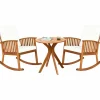 Tangkula 3 Piece Wood Patio Rocking Chair Set, Outdoor Acacia Wood Rocker Set with Round Table