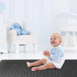 Tangkula 12 Pieces EVA Exercise Floor Mats with Border, 1/2