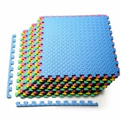 Tangkula 12 Pieces EVA Exercise Floor Mats with Border, 1/2