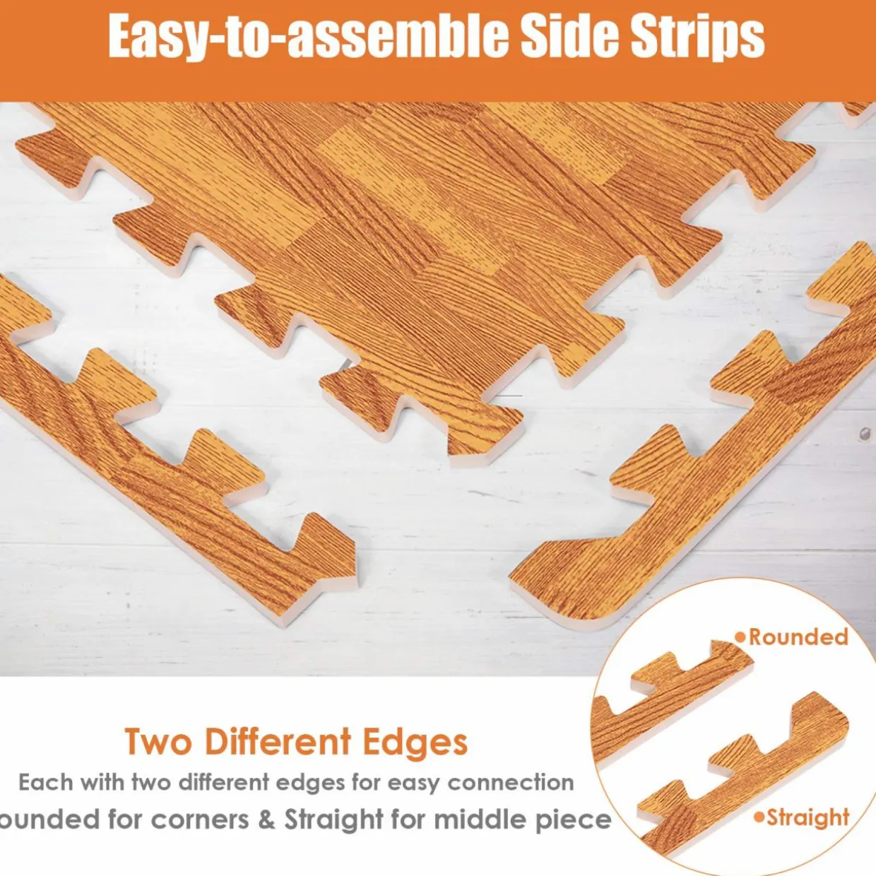 Tangkula 12 Pieces EVA Foam Puzzle Exercise Mat with Border, 3/8" Thick Interlocking Floor Mats Exercise Equipment Mats