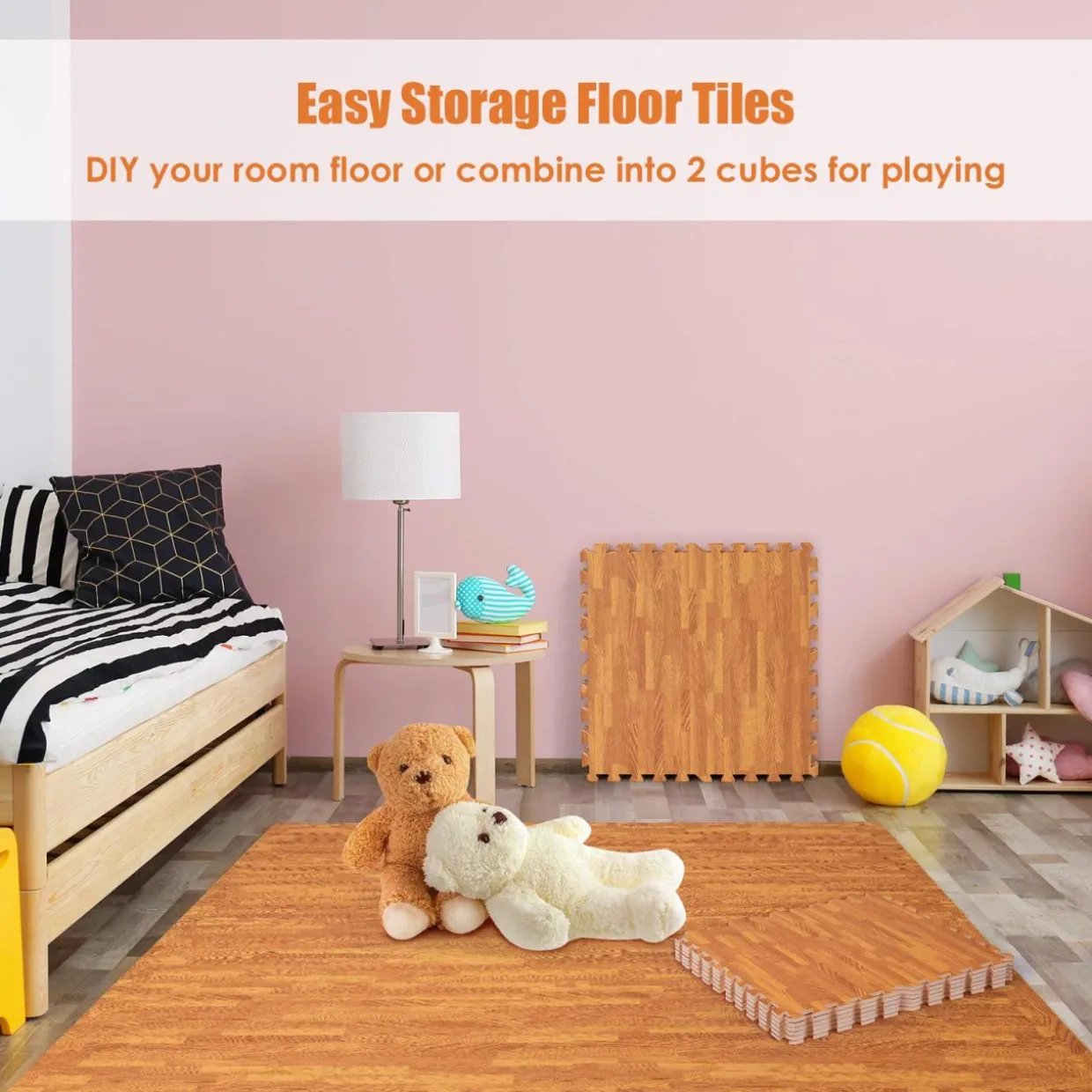 Tangkula 12 Pieces EVA Foam Puzzle Exercise Mat with Border, 3/8" Thick Interlocking Floor Mats Exercise Equipment Mats