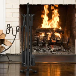 Tangkula 5 Pieces Fireplace Tool Set, Fireplace Accessories with Poker