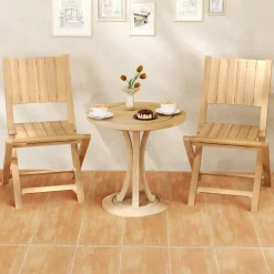 Tangkula 2/4 Pieces Folding Patio Chairs(Slat Back)
