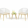 Tangkula 3 Pieces Patio Bistro Set