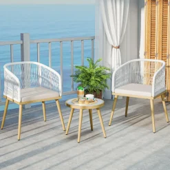 Tangkula 3 Pieces Patio Bistro Set