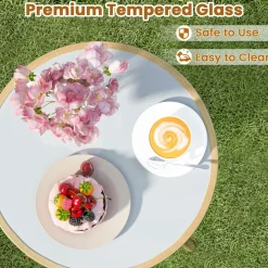 Tangkula 3 Pieces Patio Bistro Set
