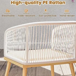 Tangkula 3 Pieces Patio Bistro Set