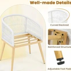 Tangkula 3 Pieces Patio Bistro Set