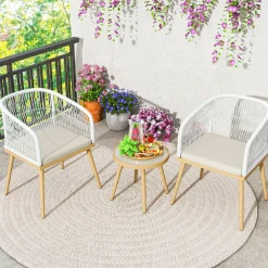 Tangkula 3 Pieces Patio Bistro Set