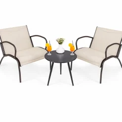 Tangkula 3 Pieces Patio Chair Set