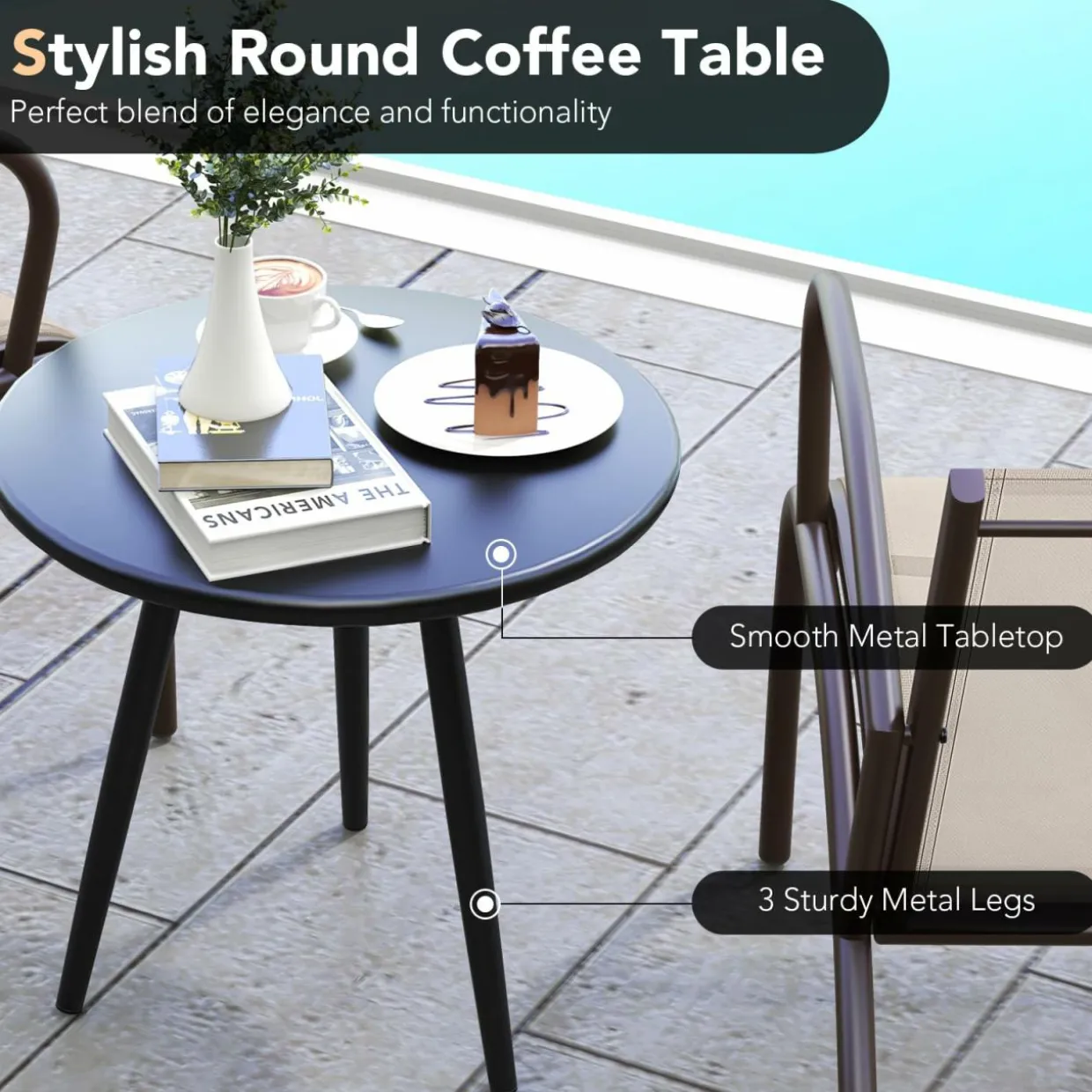 Tangkula 3 Pieces Patio Chair Set