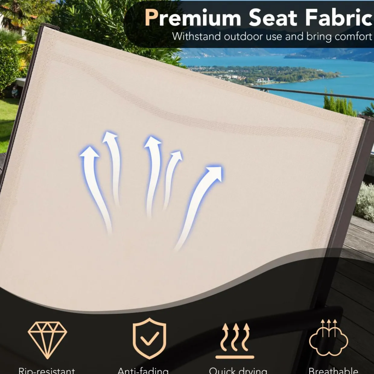 Tangkula 3 Pieces Patio Chair Set