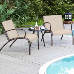 Tangkula 3 Pieces Patio Chair Set