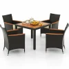 Tangkula 5 Pieces Patio Dining Table Set for 4