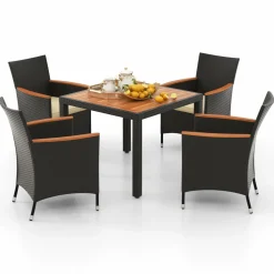 Tangkula 5 Pieces Patio Dining Table Set for 4