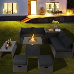 Tangkula 9 Pieces Patio Furniture Set with 30