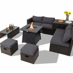 Tangkula 9 Pieces Patio Furniture Set with 30