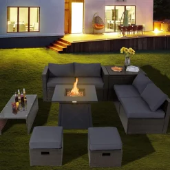 Tangkula 9 Pieces Patio Furniture Set with 30