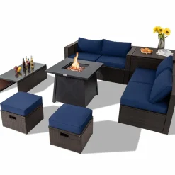 Tangkula 9 Pieces Patio Furniture Set with 30