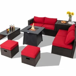 Tangkula 9 Pieces Patio Furniture Set with 30