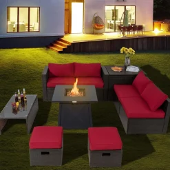 Tangkula 9 Pieces Patio Furniture Set with 30