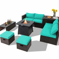 Tangkula 9 Pieces Patio Furniture Set with 30