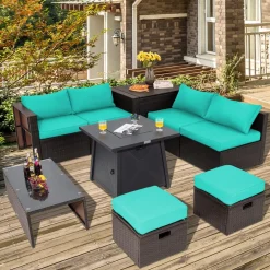 Tangkula 9 Pieces Patio Furniture Set with 30