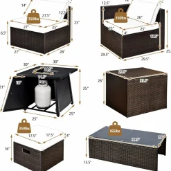 Tangkula 9 Pieces Patio Furniture Set with 30