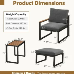 Tangkula 5 Pieces Patio Furniture Set